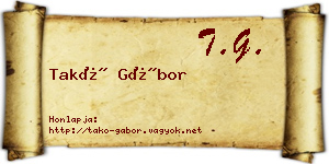 Takó Gábor névjegykártya